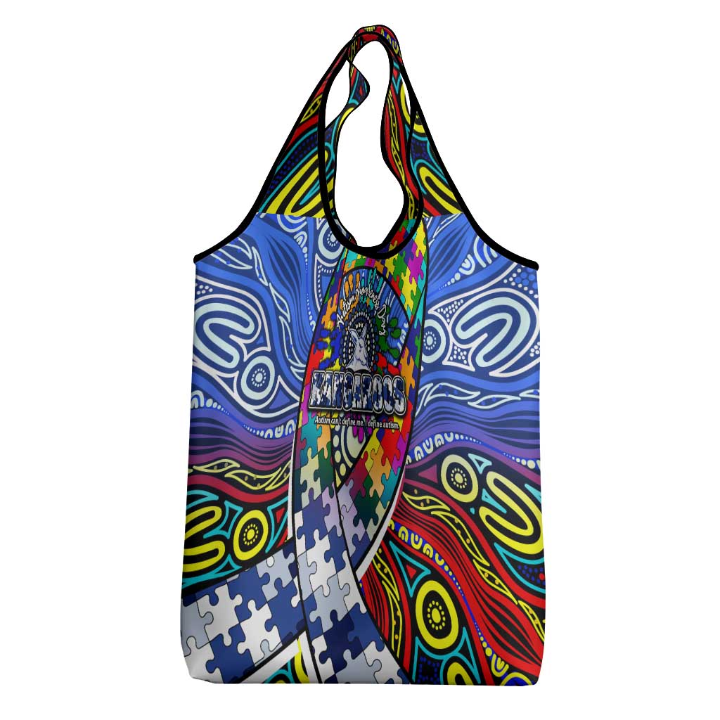 Autism Awareness Australia North Melbourne Kangaroos Grocery Bag Aboriginal Indigenous Art