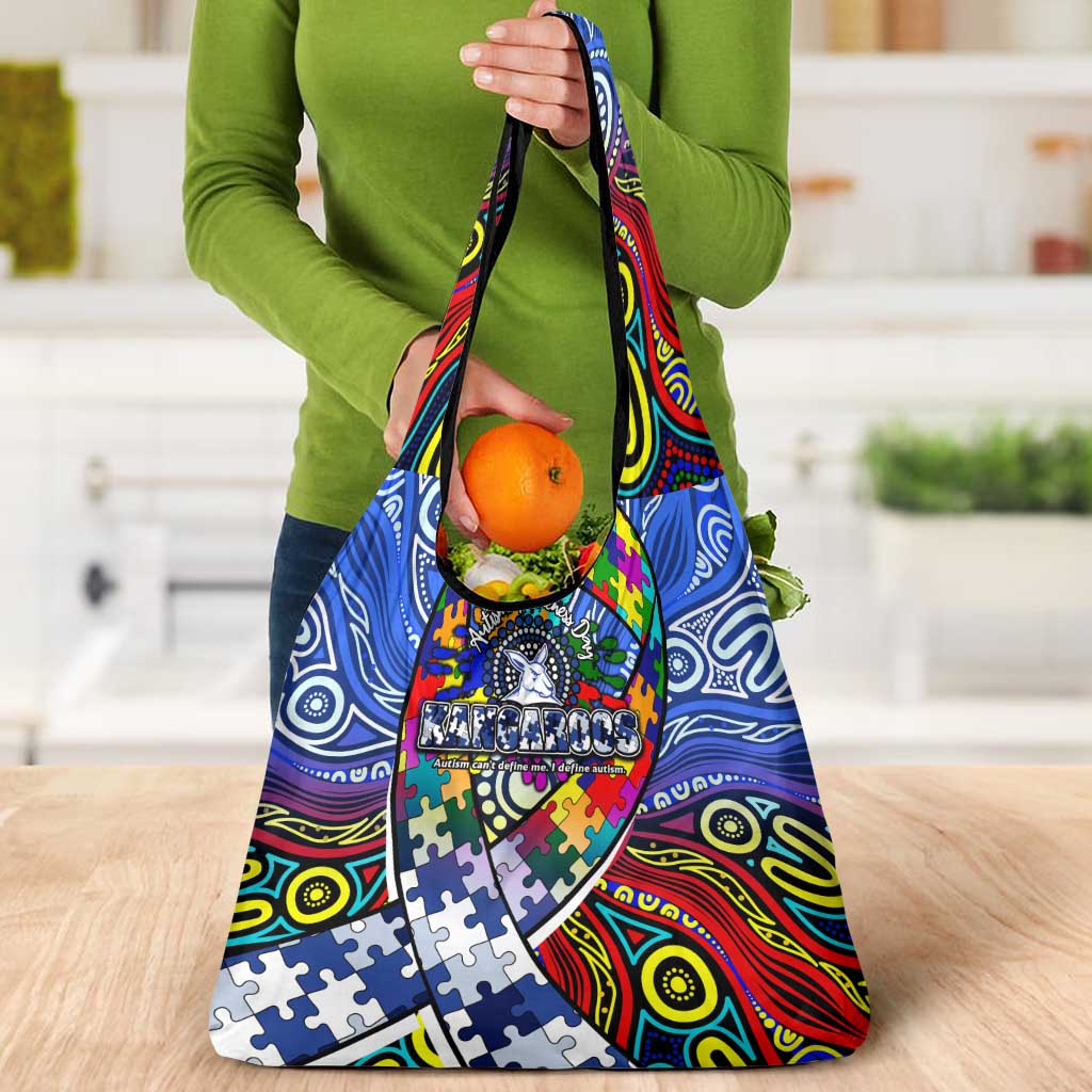 Autism Awareness Australia North Melbourne Kangaroos Grocery Bag Aboriginal Indigenous Art
