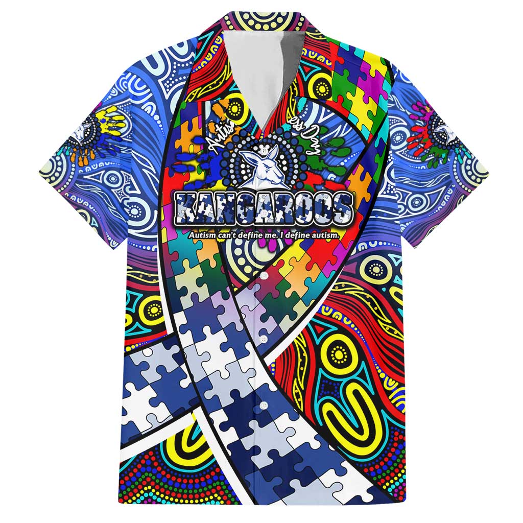 Autism Awareness Australia North Melbourne Kangaroos Hawaiian Shirt Aboriginal Indigenous Art