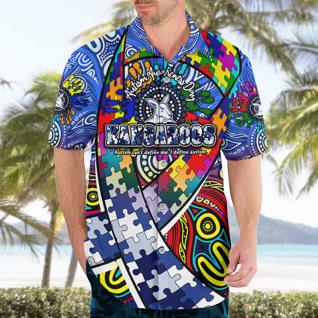 Autism Awareness Australia North Melbourne Kangaroos Hawaiian Shirt Aboriginal Indigenous Art