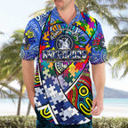 Autism Awareness Australia North Melbourne Kangaroos Hawaiian Shirt Aboriginal Indigenous Art