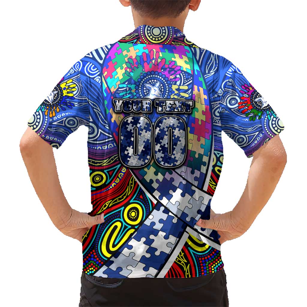 Autism Awareness Australia North Melbourne Kangaroos Hawaiian Shirt Aboriginal Indigenous Art