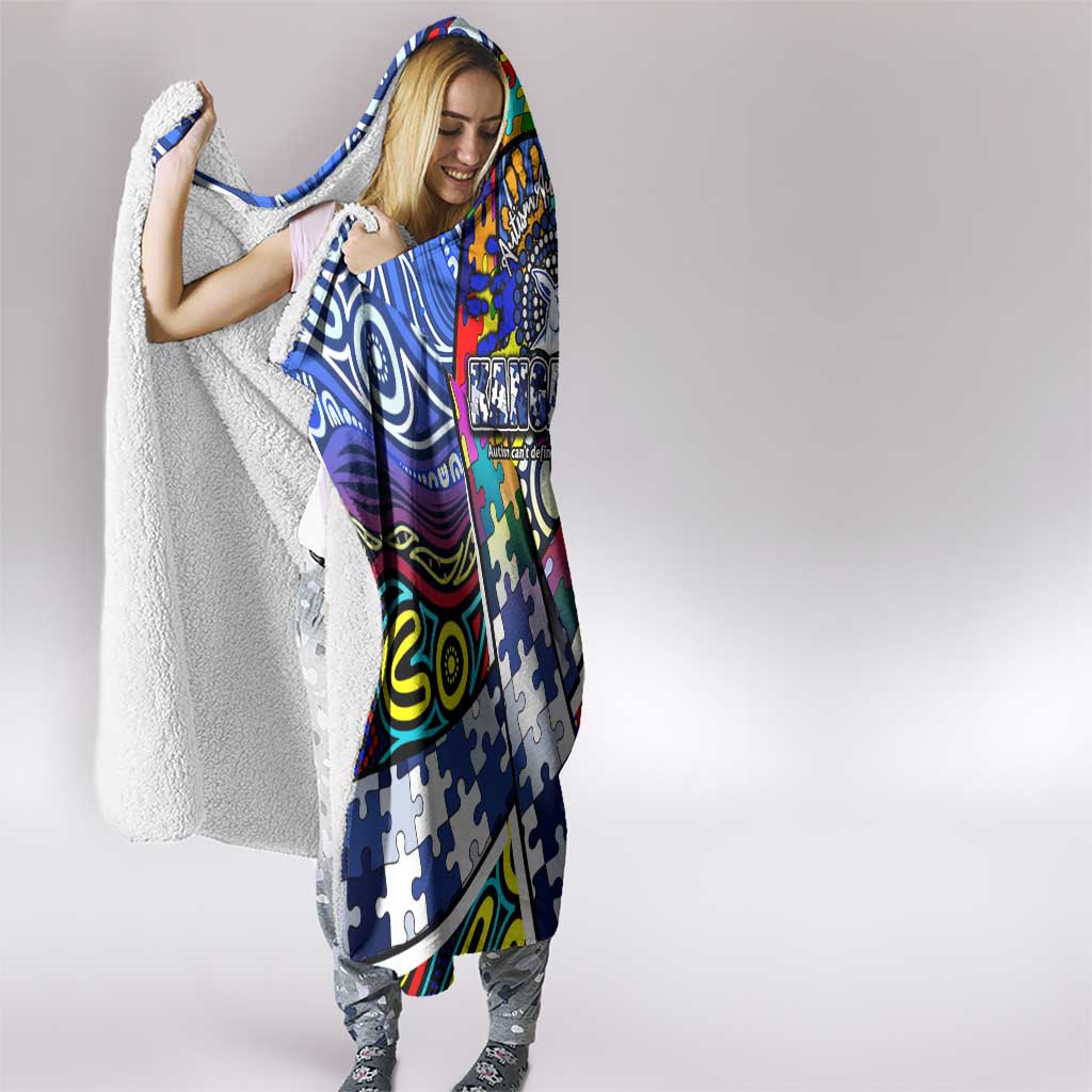 Autism Awareness Australia North Melbourne Kangaroos Hooded Blanket Aboriginal Indigenous Art