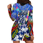 Autism Awareness Australia North Melbourne Kangaroos Hoodie Dress Aboriginal Indigenous Art