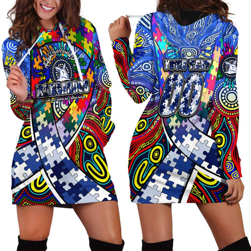 Autism Awareness Australia North Melbourne Kangaroos Hoodie Dress Aboriginal Indigenous Art