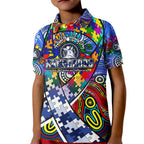 Autism Awareness Australia North Melbourne Kangaroos Kid Polo Shirt Aboriginal Indigenous Art