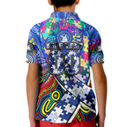 Autism Awareness Australia North Melbourne Kangaroos Kid Polo Shirt Aboriginal Indigenous Art