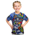 Autism Awareness Australia North Melbourne Kangaroos Kid T Shirt Aboriginal Indigenous Art