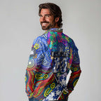 Autism Awareness Australia North Melbourne Kangaroos Long Sleeve Polo Shirt Aboriginal Indigenous Art
