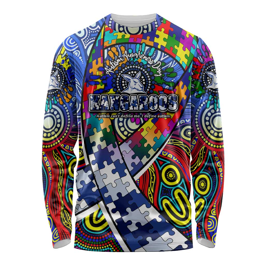 Autism Awareness Australia North Melbourne Kangaroos Long Sleeve Shirt Aboriginal Indigenous Art
