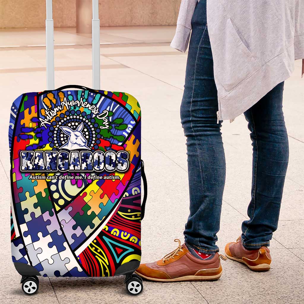 Autism Awareness Australia North Melbourne Kangaroos Luggage Cover Aboriginal Indigenous Art