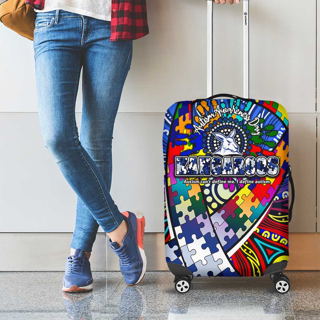 Autism Awareness Australia North Melbourne Kangaroos Luggage Cover Aboriginal Indigenous Art