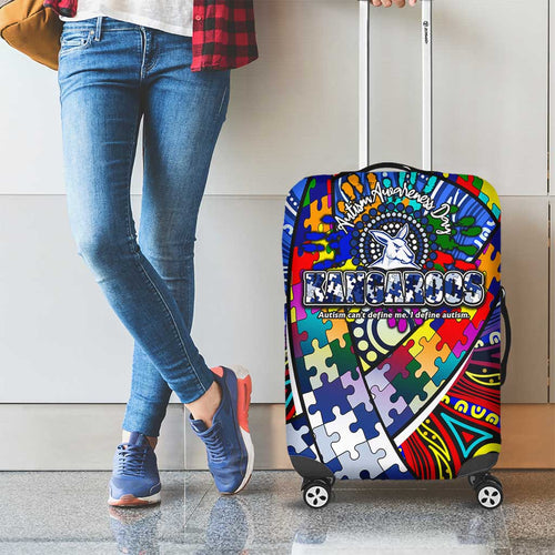Autism Awareness Australia North Melbourne Kangaroos Luggage Cover Aboriginal Indigenous Art