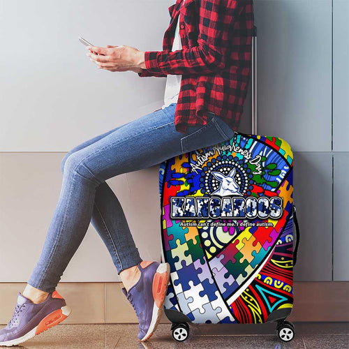 Autism Awareness Australia North Melbourne Kangaroos Luggage Cover Aboriginal Indigenous Art