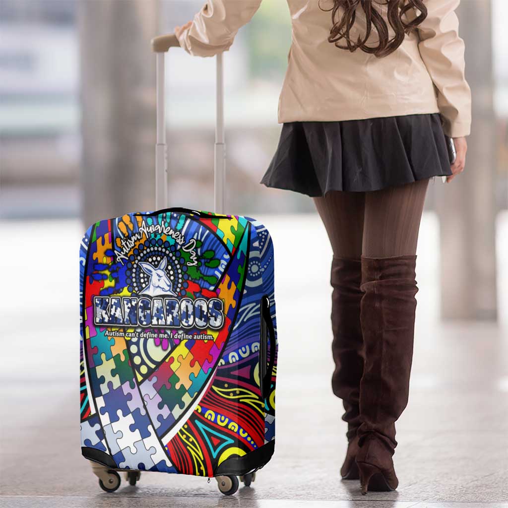 Autism Awareness Australia North Melbourne Kangaroos Luggage Cover Aboriginal Indigenous Art