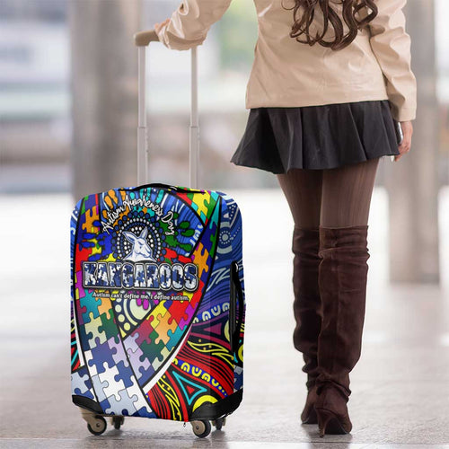 Autism Awareness Australia North Melbourne Kangaroos Luggage Cover Aboriginal Indigenous Art