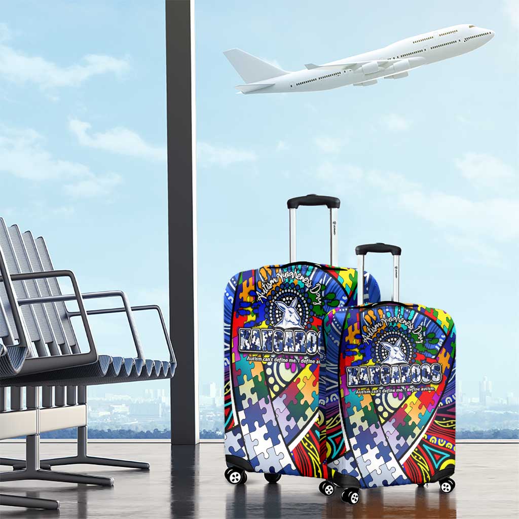 Autism Awareness Australia North Melbourne Kangaroos Luggage Cover Aboriginal Indigenous Art