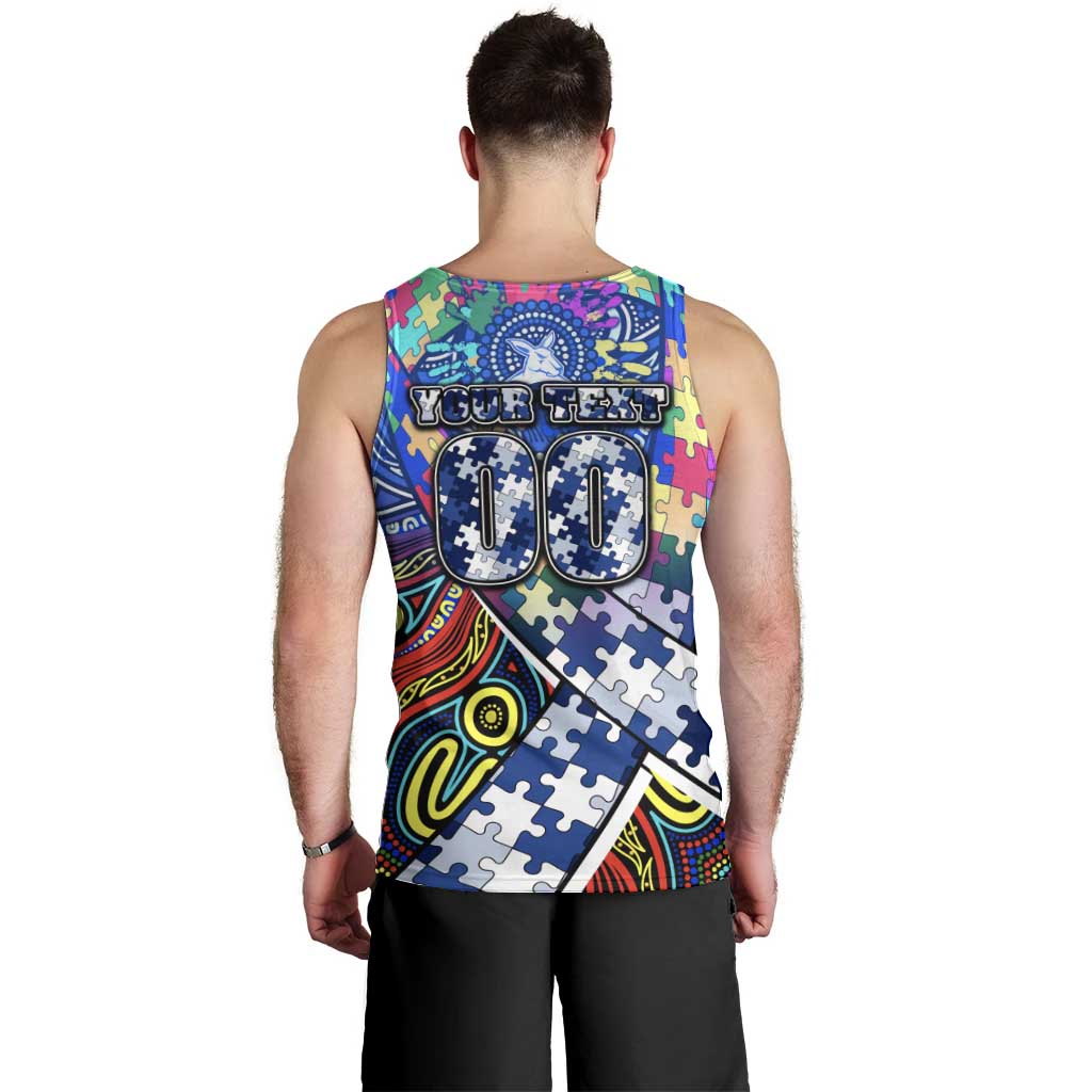 Autism Awareness Australia North Melbourne Kangaroos Men Tank Top Aboriginal Indigenous Art