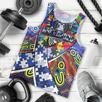 Autism Awareness Australia North Melbourne Kangaroos Men Tank Top Aboriginal Indigenous Art