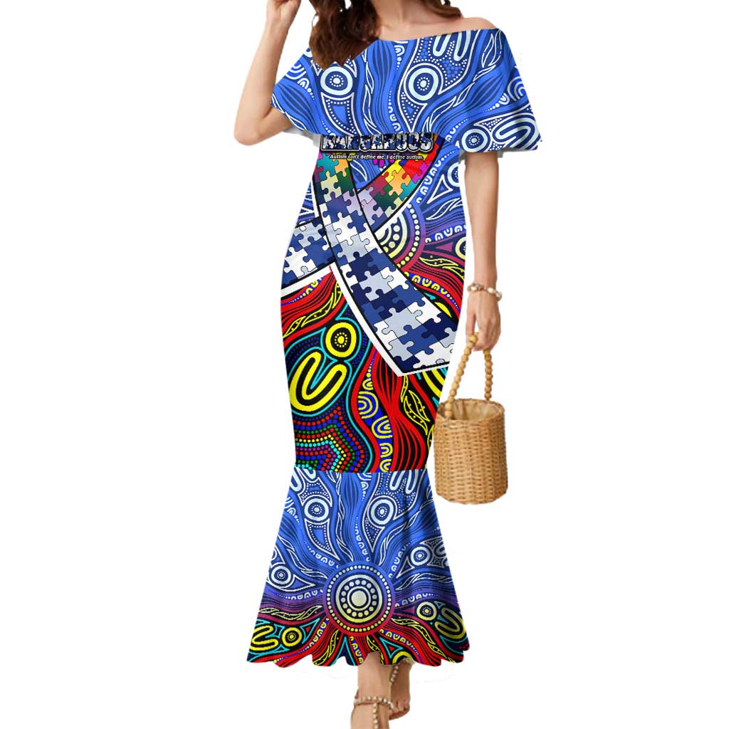 Autism Awareness Australia North Melbourne Kangaroos Mermaid Dress Aboriginal Indigenous Art