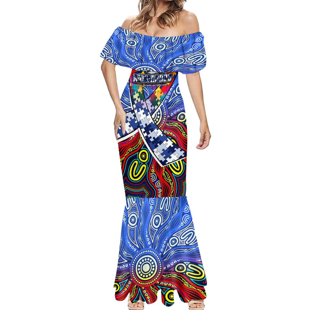 Autism Awareness Australia North Melbourne Kangaroos Mermaid Dress Aboriginal Indigenous Art