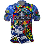 Autism Awareness Australia North Melbourne Kangaroos Polo Shirt Aboriginal Indigenous Art