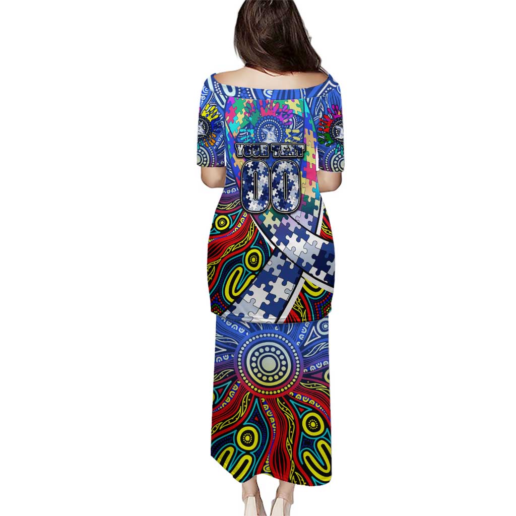 Autism Awareness Australia North Melbourne Kangaroos Puletasi Aboriginal Indigenous Art