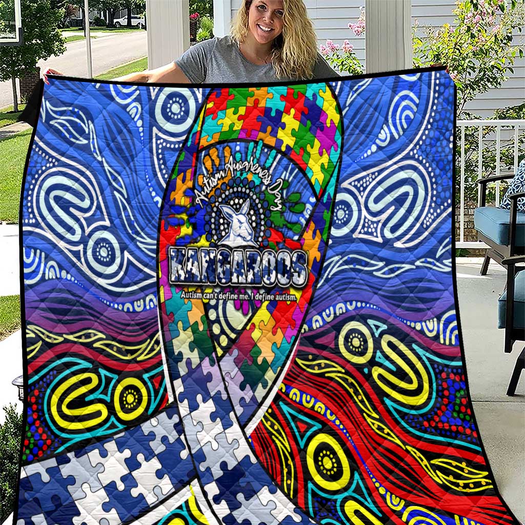 Autism Awareness Australia North Melbourne Kangaroos Quilt Aboriginal Indigenous Art