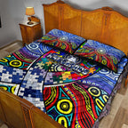 Autism Awareness Australia North Melbourne Kangaroos Quilt Bed Set Aboriginal Indigenous Art