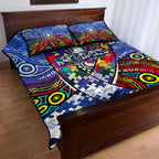Autism Awareness Australia North Melbourne Kangaroos Quilt Bed Set Aboriginal Indigenous Art