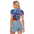 Autism Awareness Australia North Melbourne Kangaroos Raglan Cropped T Shirt Aboriginal Indigenous Art
