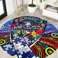 Autism Awareness Australia North Melbourne Kangaroos Round Carpet Aboriginal Indigenous Art