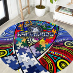Autism Awareness Australia North Melbourne Kangaroos Round Carpet Aboriginal Indigenous Art