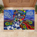 Autism Awareness Australia North Melbourne Kangaroos Rubber Doormat Aboriginal Indigenous Art