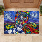 Autism Awareness Australia North Melbourne Kangaroos Rubber Doormat Aboriginal Indigenous Art
