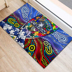 Autism Awareness Australia North Melbourne Kangaroos Rubber Doormat Aboriginal Indigenous Art