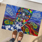 Autism Awareness Australia North Melbourne Kangaroos Rubber Doormat Aboriginal Indigenous Art