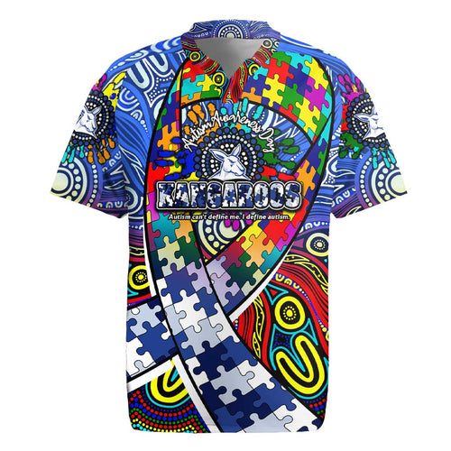Autism Awareness Australia North Melbourne Kangaroos Rugby Jersey Aboriginal Indigenous Art