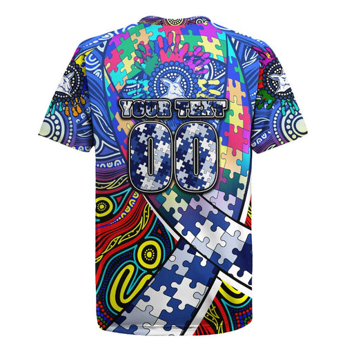 Autism Awareness Australia North Melbourne Kangaroos Rugby Jersey Aboriginal Indigenous Art