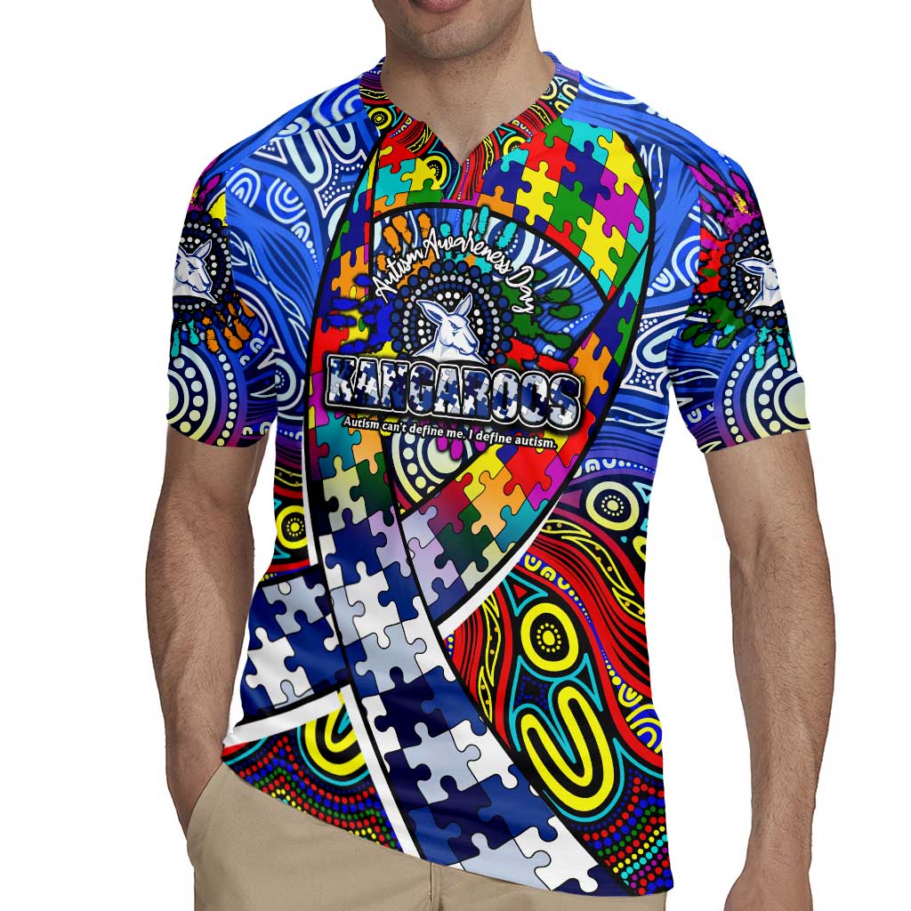 Autism Awareness Australia North Melbourne Kangaroos Rugby Jersey Aboriginal Indigenous Art