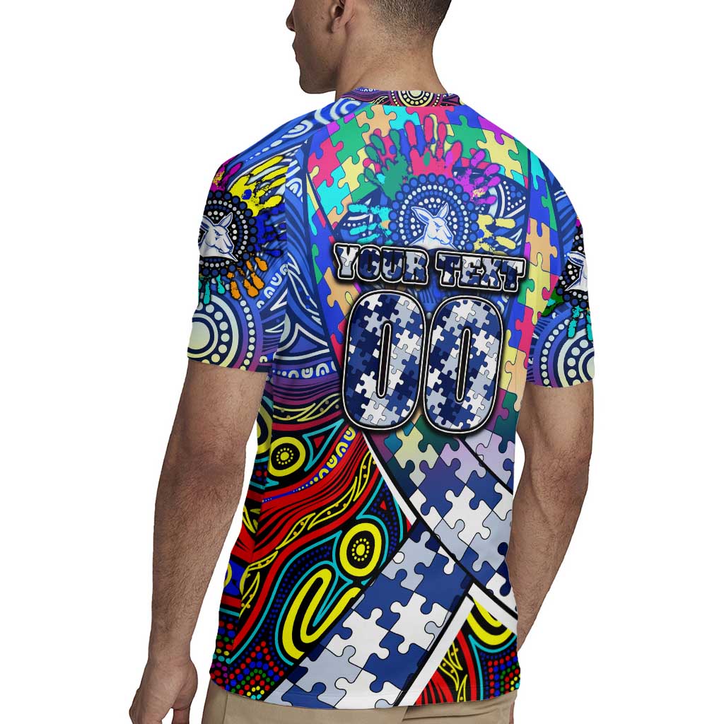 Autism Awareness Australia North Melbourne Kangaroos Rugby Jersey Aboriginal Indigenous Art