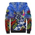 Autism Awareness Australia North Melbourne Kangaroos Sherpa Hoodie Aboriginal Indigenous Art