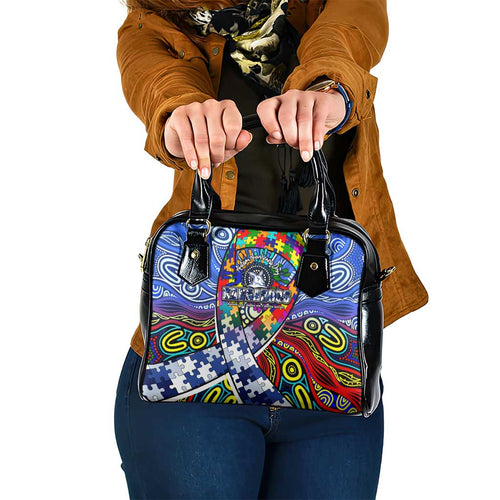 Autism Awareness Australia North Melbourne Kangaroos Shoulder Handbag Aboriginal Indigenous Art
