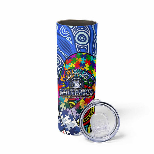 Autism Awareness Australia North Melbourne Kangaroos Skinny Tumbler Aboriginal Indigenous Art