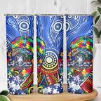 Autism Awareness Australia North Melbourne Kangaroos Skinny Tumbler Aboriginal Indigenous Art