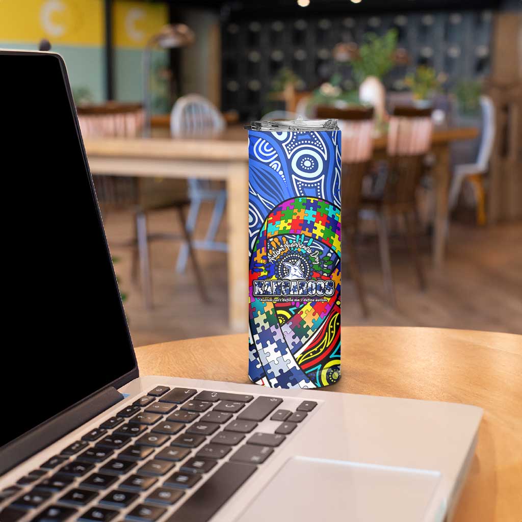 Autism Awareness Australia North Melbourne Kangaroos Skinny Tumbler Aboriginal Indigenous Art