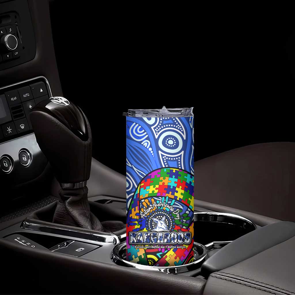 Autism Awareness Australia North Melbourne Kangaroos Skinny Tumbler Aboriginal Indigenous Art