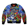 Autism Awareness Australia North Melbourne Kangaroos Sleeve Zip Bomber Jacket Aboriginal Indigenous Art