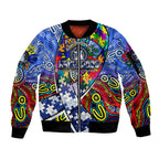 Autism Awareness Australia North Melbourne Kangaroos Sleeve Zip Bomber Jacket Aboriginal Indigenous Art