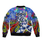 Autism Awareness Australia North Melbourne Kangaroos Sleeve Zip Bomber Jacket Aboriginal Indigenous Art